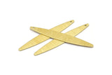 Brass Oval Charm, 12 Textured Raw Brass Marquise Charms With 1 Hole (50x7x0.80mm) M02518