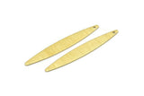 Brass Oval Charm, 12 Textured Raw Brass Marquise Charms With 1 Hole (50x7x0.80mm) M02518