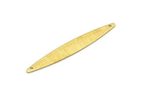 Brass Oval Charm, 12 Textured Raw Brass Marquise Charms With 2 Holes, Connectors (50x7x0.80mm) M02521