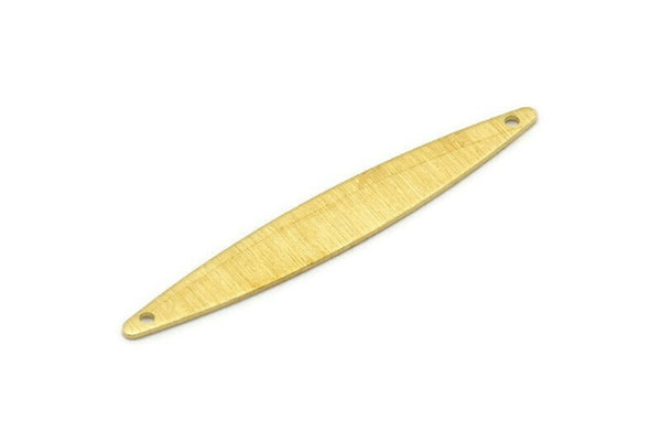 Brass Oval Charm, 12 Textured Raw Brass Marquise Charms With 2 Holes, Connectors (50x7x0.80mm) M02521