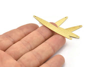 Brass Oval Charm, 12 Textured Raw Brass Marquise Charms With 2 Holes, Connectors (50x7x0.80mm) M02521