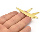Brass Oval Charm, 12 Textured Raw Brass Marquise Charms With 2 Holes, Connectors (50x7x0.80mm) M02521