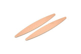 Copper Oval Blank, 8 Raw Copper Marquise Stamping Blanks (50x7x0.80mm) M02516