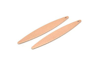 Copper Oval Charm, 8 Raw Copper Marquise Charms With 1 Hole (50x7x0.80mm) M02514