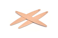 Copper Oval Charm, 8 Raw Copper Marquise Charms With 1 Hole (50x7x0.80mm) M02514