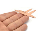 Copper Oval Charm, 8 Raw Copper Marquise Charms With 1 Hole (50x7x0.80mm) M02514
