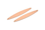 Copper Oval Charm, 8 Raw Copper Marquise Charms With 2 Holes, Connectors (50x7x0.80mm) M02515