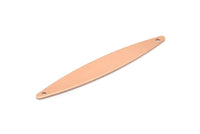Copper Oval Charm, 8 Raw Copper Marquise Charms With 2 Holes, Connectors (50x7x0.80mm) M02515