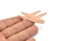 Copper Oval Charm, 8 Raw Copper Marquise Charms With 2 Holes, Connectors (50x7x0.80mm) M02515