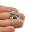 10 Blue Topaz Swarovski Crystal Silver Prong Setting 10x8 Mm
