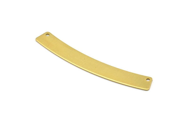 Brass Choker Pendant - 5 Raw Brass Choker Pendants With 2 Holes (69x9.5 Mm) Brs 169-59 (b0011)