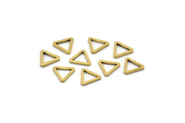 Brass Triangle Charm, 100 Raw Brass Open Triangle Ring Charms (8x0.8mm) D0276