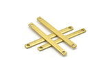 Brass Minimalist Connector, 60 Raw Brass Bars With 2 Holes (35x3x1mm) Brc141--a0829