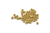 Tiny Spacer Bead, 50 Raw Brass Spacer Rondelle Beads (3.8x2.5mm) Bs1175--N0553