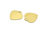Brass Heart Blank, 12 Raw Brass Heart Stamping Blanks With 1 Loop (21x20x0.80mm) B0088