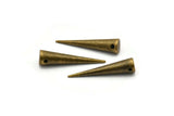 Brass Spike Pendant, 5 Antique Brass Spike Pendants (30x7mm) A0756