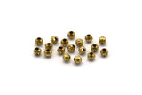 100 Raw Brass Spacer Pumpkin Beads , Findings (3 Mm)  Brs 500 (b0027)