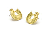 Brass Bird Earring, 2 Raw Brass Bird Stud Earrings (19x17x1.5mm) N1726