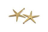 Brass Starfish Charm, 2 Raw Brass Starfish Charms With 1 Loop, Pendants, Jewelry Supplies, Findings (45x42x3mm) SY0045
