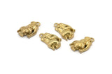 Brass Elephant Charm, 6 Raw Brass Elephant Charm With 1 Loop (16x10mm) SY0053