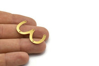 W-3 Shape Brass Connector, 10 Raw Brass W Connectors (35x19x0.45mm) Y225