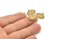 Brass Eye Charm, 6 Raw Brass Eye Charms With 1 Loop, Pendants (17x20mm) SY0049