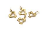 Pirinç Kalp Tılsımı, 1 Döngülü 10 Ham Pirinç Kalp Tılsımı, Bulgular (12x10mm) SY0060