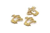 Brass Palm Charm, 12 Raw Brass Palm Tree Charms With 1 Loop, Pendants, Earrings (15x15x2mm) SY0036
