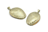Brass Shell Charm, Raw Brass Sea Shell Charm With 1 Loop (40x24mm) SY0068