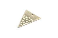 Silver Triangle Charm, 12 Antique Silver Plated Brass Triangle Charms With 1 Hole, Pendants, Findings (23x18x0.80mm) D953 H1155