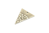 Silver Triangle Charm, 12 Antique Silver Plated Brass Triangle Charms With 1 Hole, Pendants, Findings (23x18x0.80mm) D953 H1155