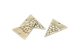Silver Triangle Charm, 12 Antique Silver Plated Brass Triangle Charms With 1 Hole, Pendants, Findings (23x18x0.80mm) D953 H1155