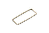 Silver Rectangle Connector, 12 Antique Silver Plated Brass Rectangle Connectors (11.4x30.2x1mm) D0220 H0656