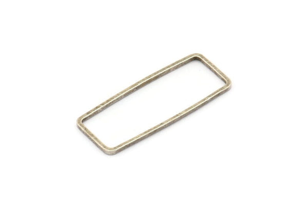 Silver Rectangle Connector, 12 Antique Silver Plated Brass Rectangle Connectors (11.4x30.2x1mm) D0220 H0656