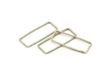 Silver Rectangle Connector, 12 Antique Silver Plated Brass Rectangle Connectors (11.4x30.2x1mm) D0220 H0656