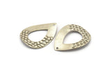 Silver Drop Charm, 6 Antique Silver Plated Brass Drop Charms With 1 Hole, Pendants, Findings (32x24.5x0.60mm) D1032 H1122