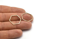 Silver Hexagon Ring, 25 Antique Silver Plated Brass Hexagon Ring Charms (20x1mm) Bs 1225 H0803