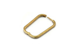 Brass Rectangle Earring, 2 Raw Brass Rectangle Stud Earrings (33x20x2mm) SY0148