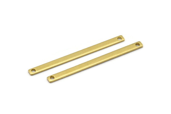 Minimalist Necklace Bar, 30 Raw Brass Bar Connectors With 2 Holes (45x3x1mm) Brc 149--a0827