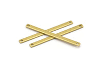 Minimalist Necklace Bar, 30 Raw Brass Bar Connectors With 2 Holes (45x3x1mm) Brc 149--a0827