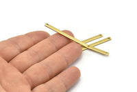 Minimalist Necklace Bar, 30 Raw Brass Bar Connectors With 2 Holes (45x3x1mm) Brc 149--a0827