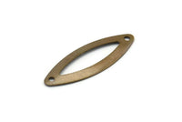 Middle Hole Connector, 25 Antique Brass Marquise Middle Hole Connector Charms Findings (27mm) K083