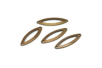 Middle Hole Connector, 25 Antique Brass Marquise Middle Hole Connector Charms Findings (27mm) K083