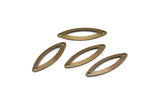 Middle Hole Connector, 25 Antique Brass Marquise Middle Hole Connector Charms Findings (27mm) K083