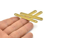 DIY Necklace Charm, 10 Raw Brass Stamping Connectors  (54x7mm)  B0183