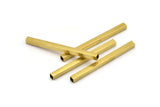 Geometric Tube Beads, 24 Raw Brass Square Tubes (40x3x3mm) Sq01 Brc284