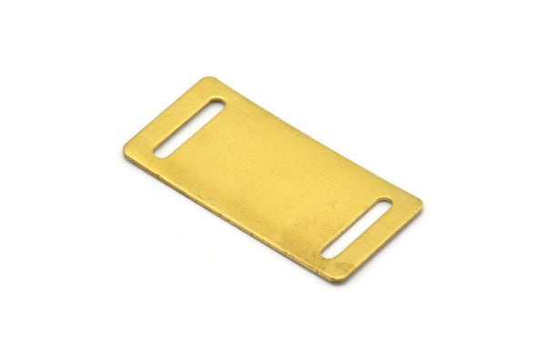 Rectangle Bracelet Blank, 10 Raw Brass Bracelet Blanks With 2 Holes (20x40x0.80mm) Brass 2040-2 A0213
