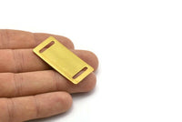 Rectangle Bracelet Blank, 10 Raw Brass Bracelet Blanks With 2 Holes (20x40x0.80mm) Brass 2040-2 A0213
