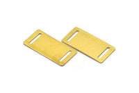 Rectangle Bracelet Blank, 10 Raw Brass Bracelet Blanks With 2 Holes (20x40x0.80mm) Brass 2040-2 A0213
