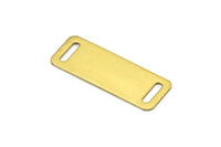Brass Bracelet Blank, 10 Raw Brass Bracelet Blanks With 2 Holes (15x40mm) A0003